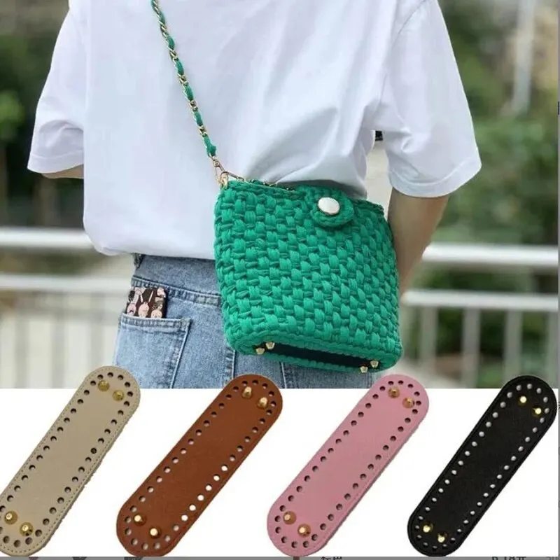 PU Leather Handmade Bag Base Crochet Bottom Plate