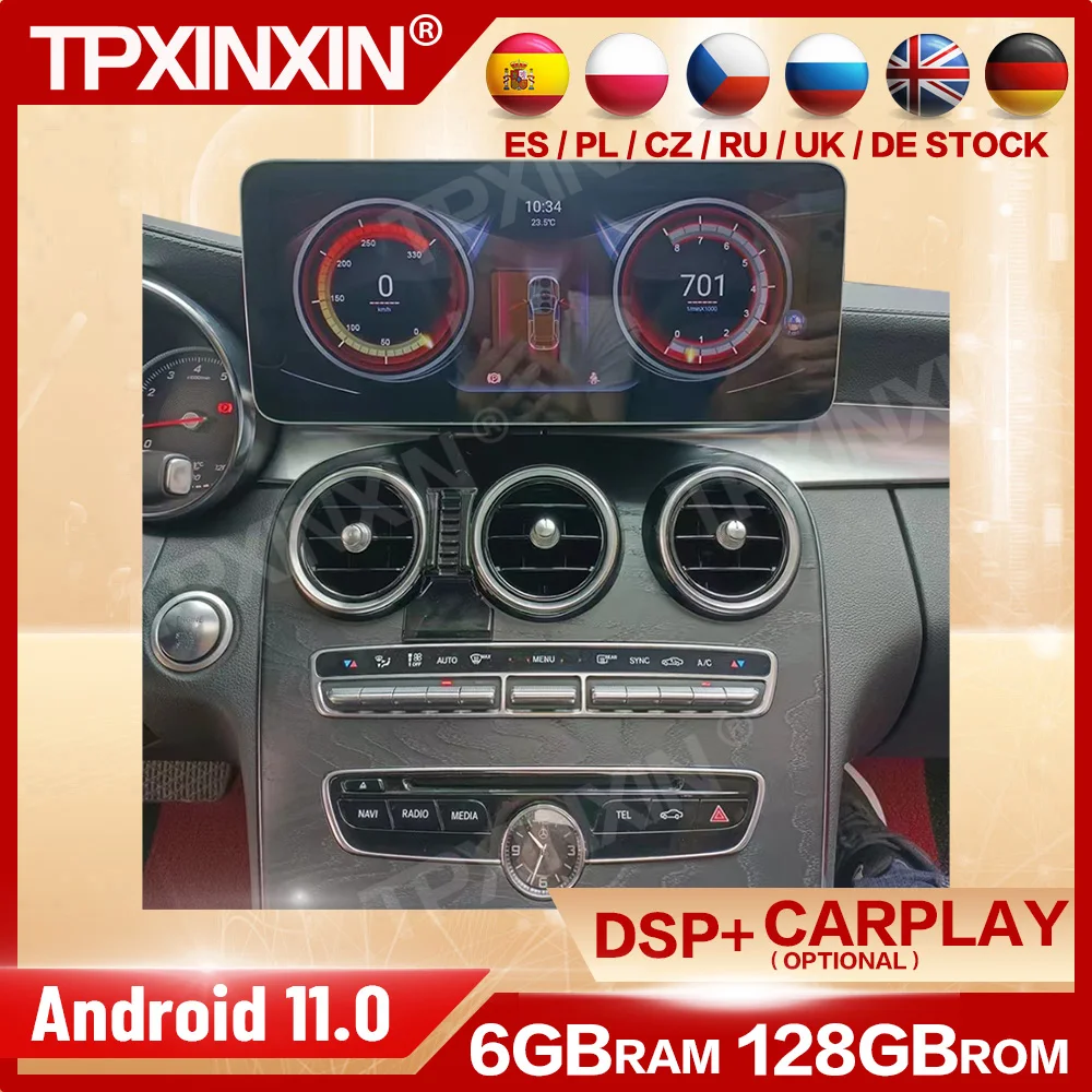 Android 11 Automotive Multimedia Per Mercedes Benz Classe C W205 Classe Glc X253 Classe V W446 2016 2017 2018 Carplay Gps Autoradio