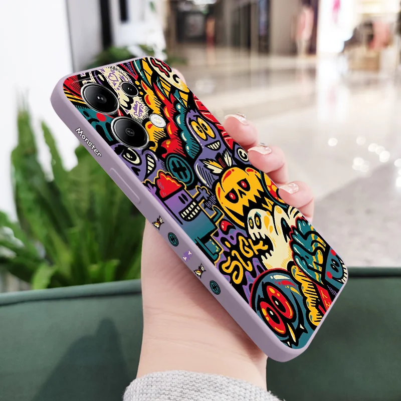 Liquid Silicone Pumpkin Monster Phone Case Cover