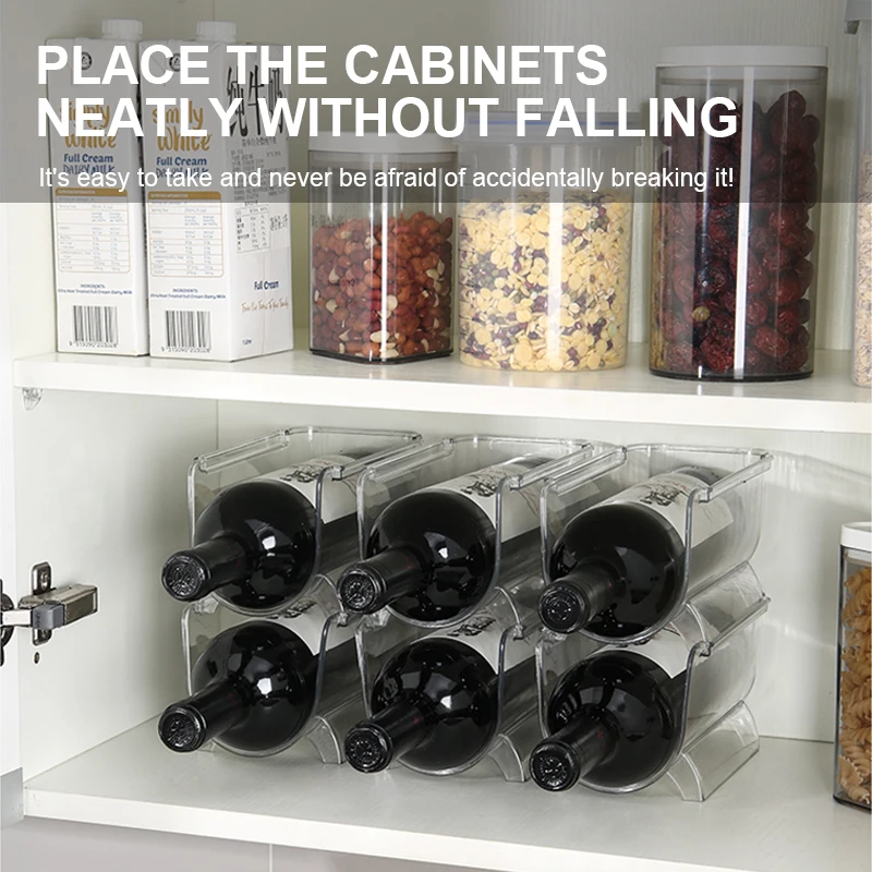 Stackable Wine Rack Refrigerator Organizer Thermos Cup Holder