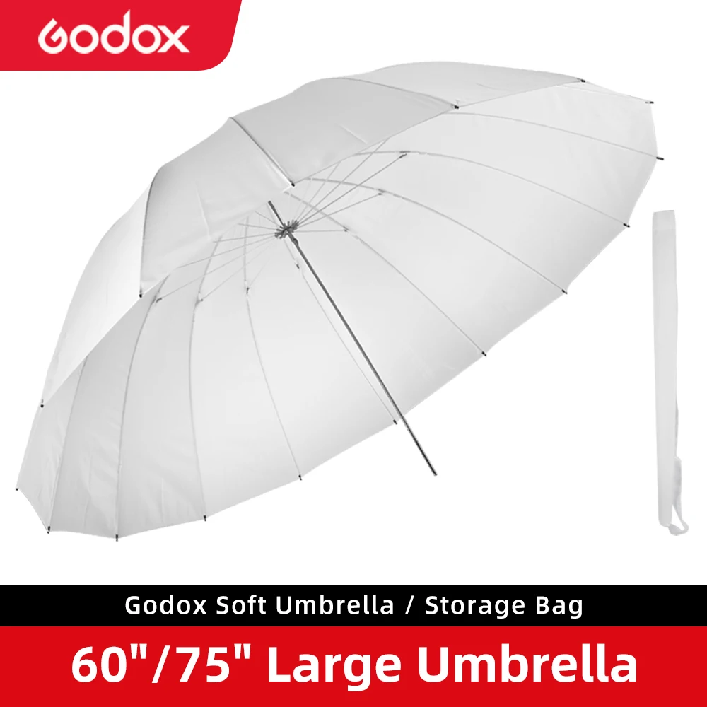 고독스 178cm 화이트 반투명 소프트 우산 70인치 스튜디오 조명 라이트 반투명 우산 대형 디퓨저 커버 포함