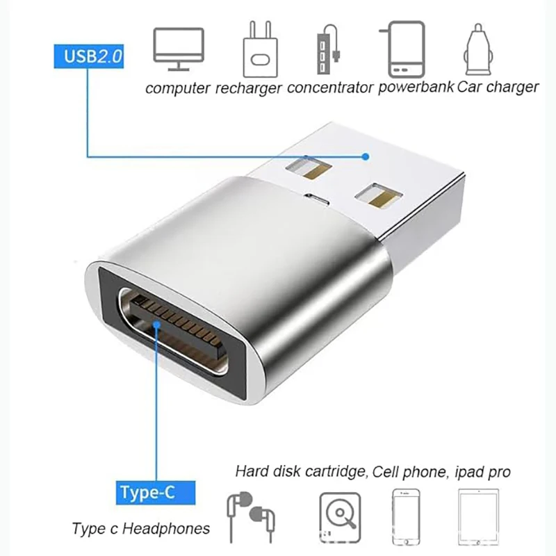USB-C OTG 어댑터, C타입 암-타입 수 컨버터, USB-C 수-USB 3.0 암 어댑터