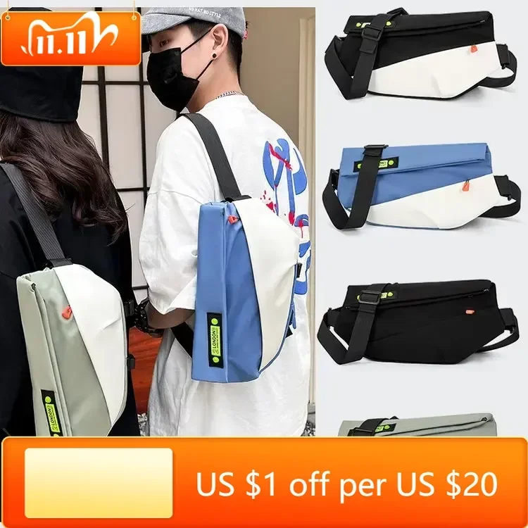 

Men's Fashion Nylon Crossbody Chest Packs Women's Tide Sports Function Outdoor Multifunctional Single Shoulder Bags for Women