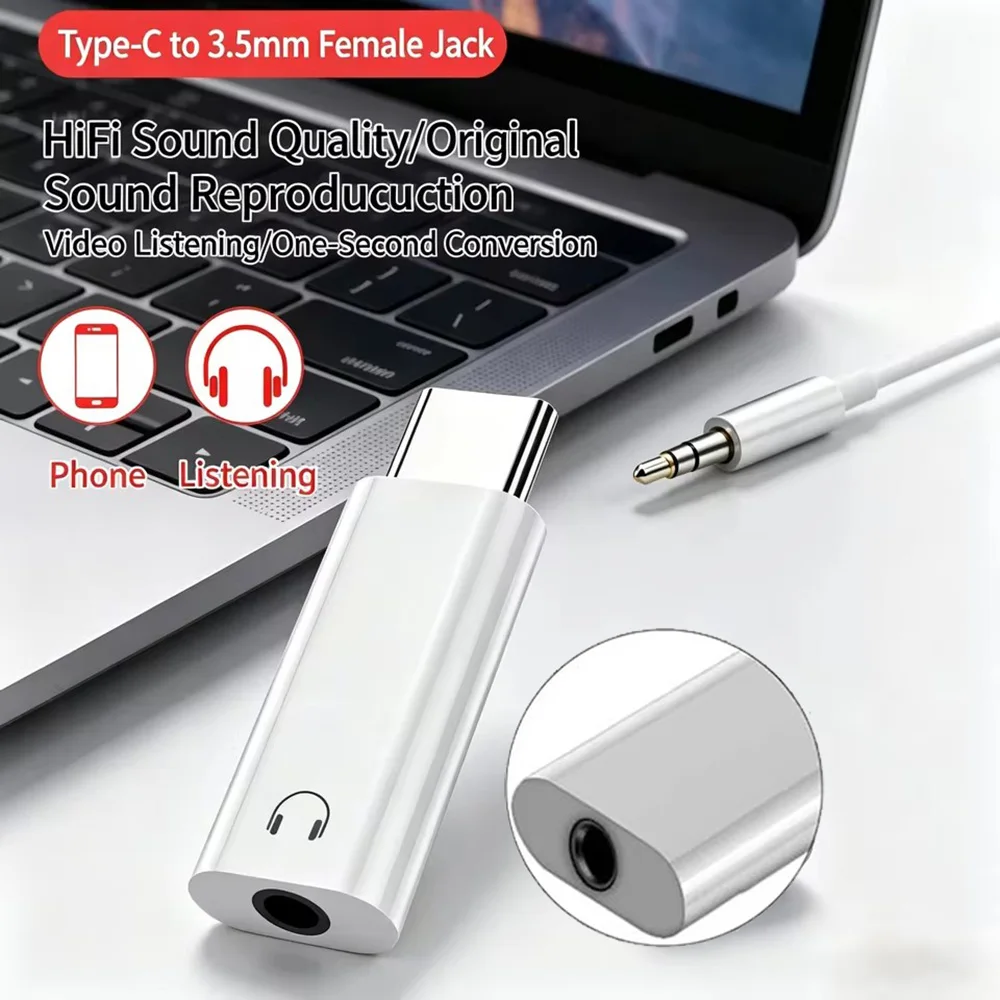 Hi-Fi Audio USB-C to 3.5mm Headphone Jack Adapter