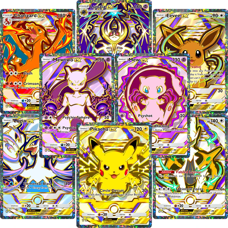 PKM PTCG Card Deluxe Pack: ex(A4b) ensemble Art spécial rareté auto-fait bricolage Texture de carte simple Anime Collection carte de jeu