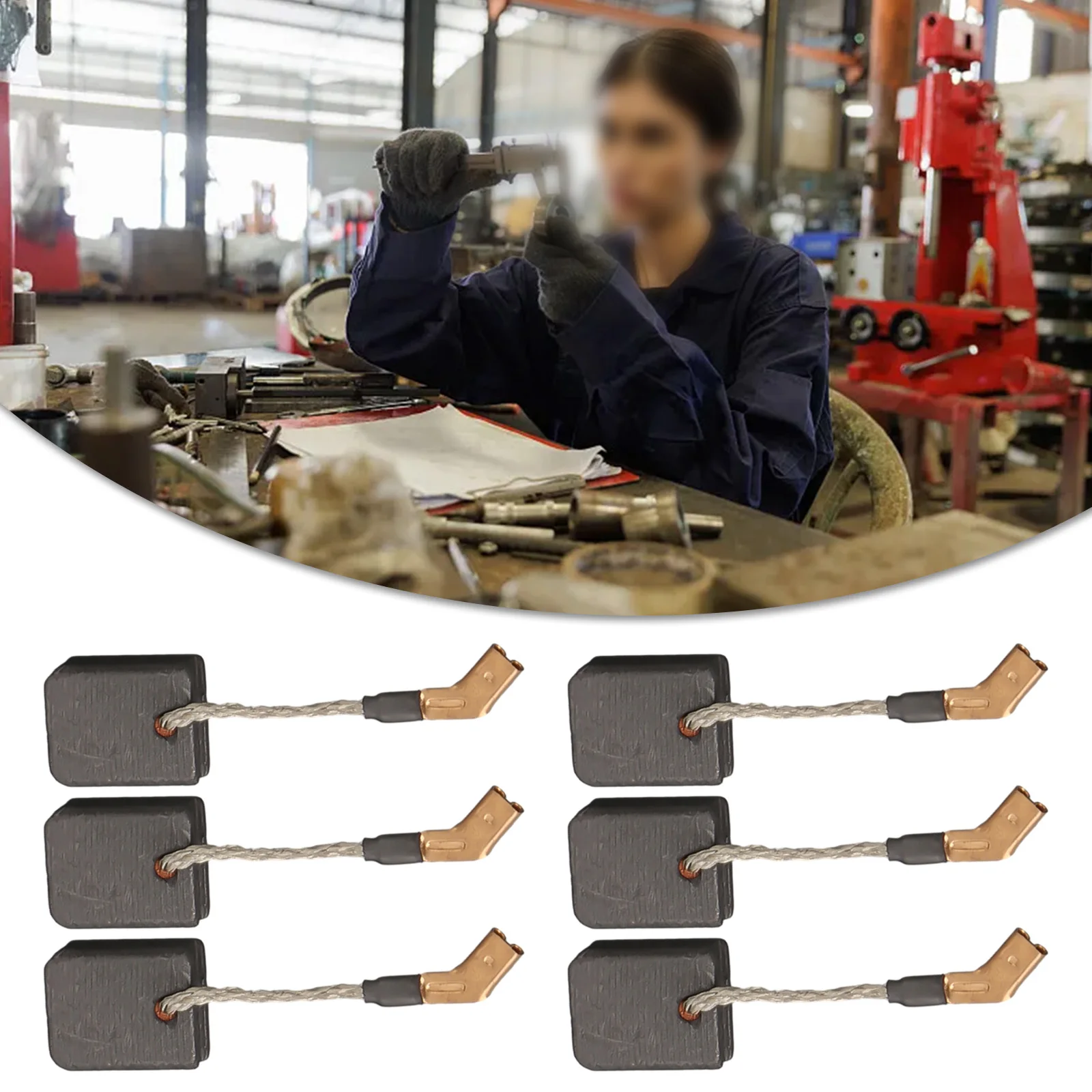 

Other Power Tools Carbon Brushes 6.5mmx12mmx14mm 6Pcs Carbon+copper For N421362/DWE4217/DWE4238 Exquisite High Quality