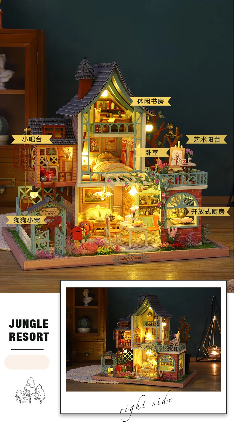 Maison de poupée miniature à monter soi-même avec meubles kit de maison en  bois - DIAYTAR SÉNÉGAL