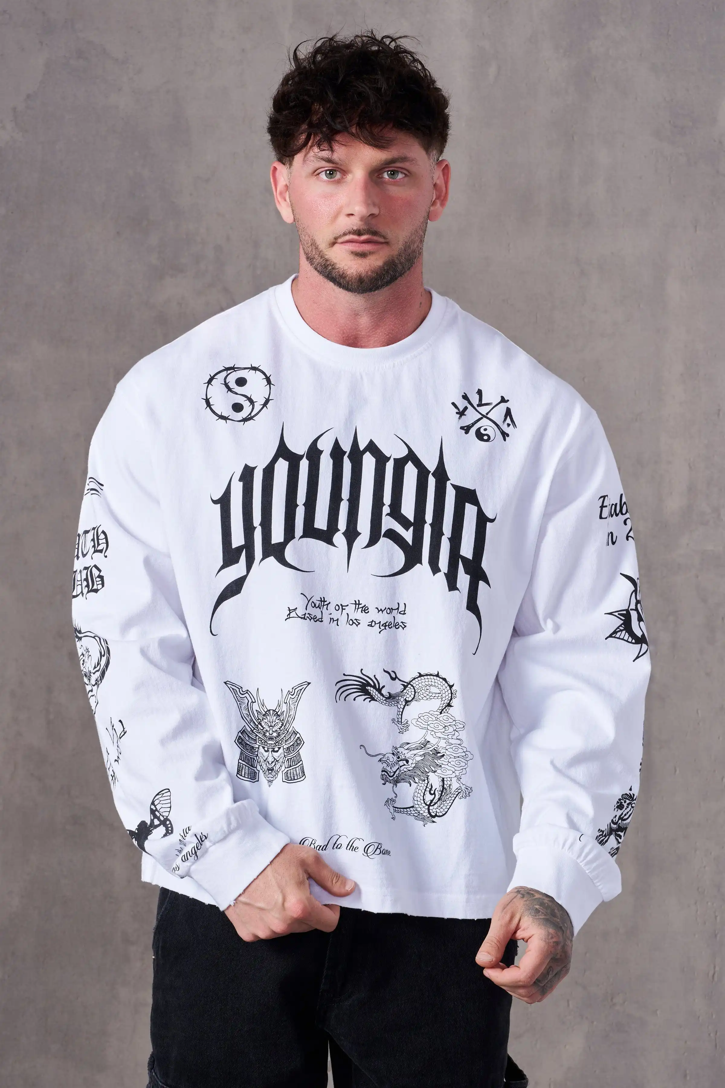 Men's and Women's Letter-printed Sweater American Fashion Casual Breathable Long-sleeved Loose Sweater