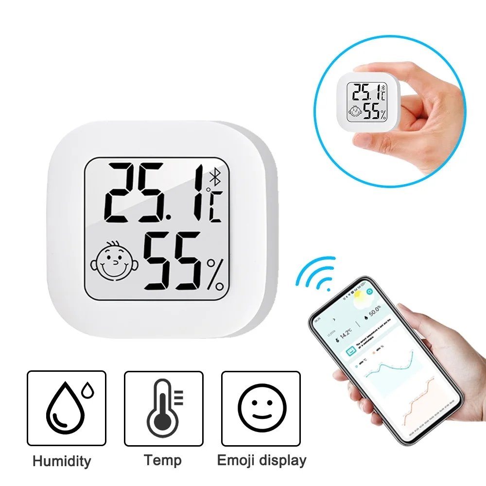 

Temea Smiley Mini LCD Digital Thermometer Hygrometer Indoor Room Temperature Humidity Meter Sensor Gauge Weather Station
