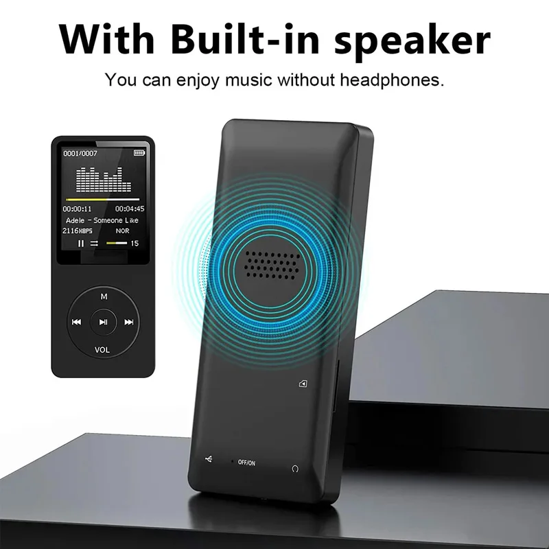 Portable MP3 Player Speaker Bluetooth FMRadio Digital Display Screen Media MP4 Player Pocket Audio Walkman Running Walking