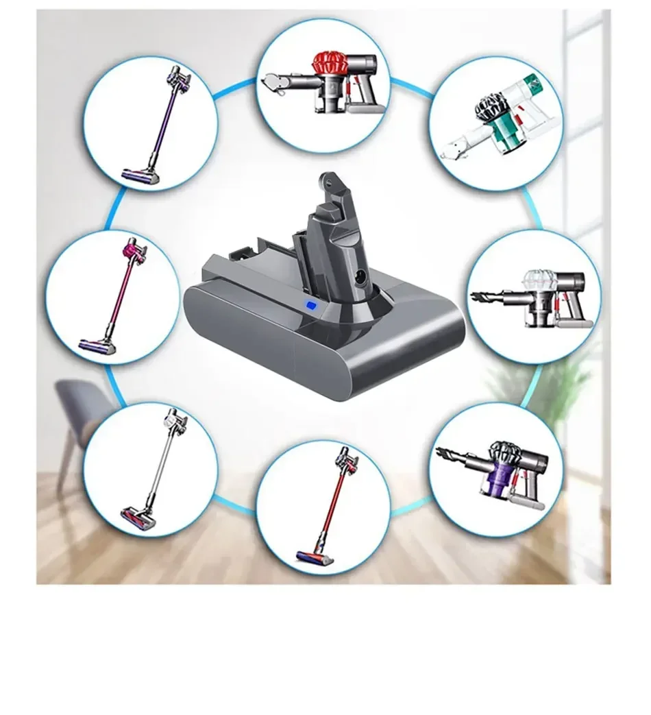 Für Dyson Batterie V6 21,6 V 12800 Ah Ersatz DC62 DC59 DC58 SV03 SV04 SV09 Tier Motorhead V6 Slim Absolute Vakuum Teig – Detail 8
