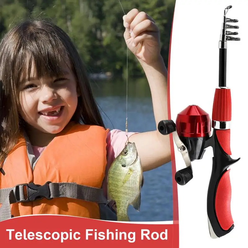 Kids Fishing Rod Beginner Fishing Pole Kit For Children Fishing Gear Set  With Pig Mouth Wheel For New Year Easter Children's Day