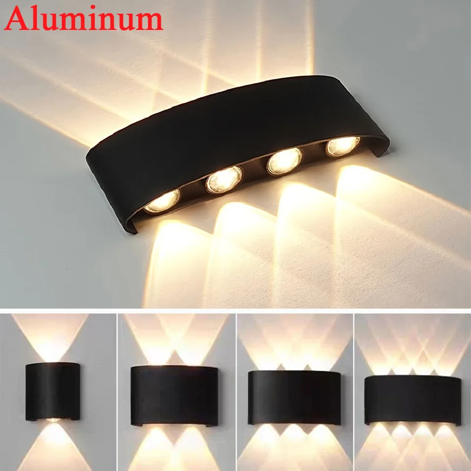 Aluminum LED Wall Lamp Waterproof IP65 110V 220V Outdoor Garden Lights Interior Wall Light for Bedroom Living Room Lighting