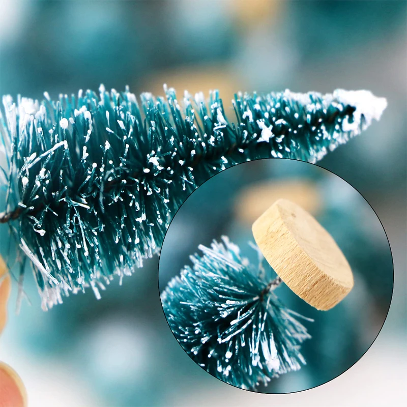 10-500Pcs Mini Christmas Tree Ornament Small Artificial Pine Sisal Snow Landscape Xmas Trees Christmas Tabletop Party Decor Gift
