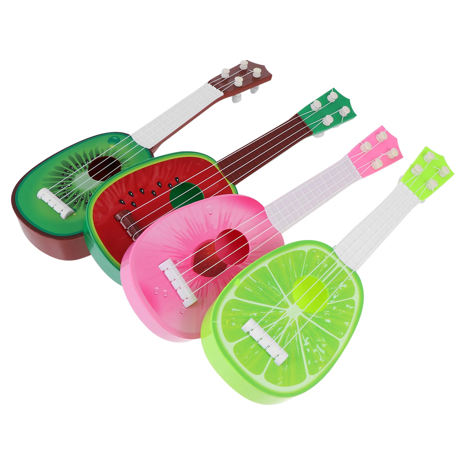 4 PCS Mini Guitar Kids Plaything Ukulele Toys Fruit Simulation Plastic Children Girl Toddler
