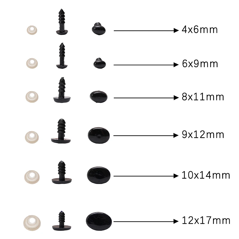 아크릴 타원형 삼각형 스레드 동물 눈 개 코, DIY 인형 장난감, 귀여운 곰 버튼 장난감, DIY 인형 액세서리, 10-50 세트