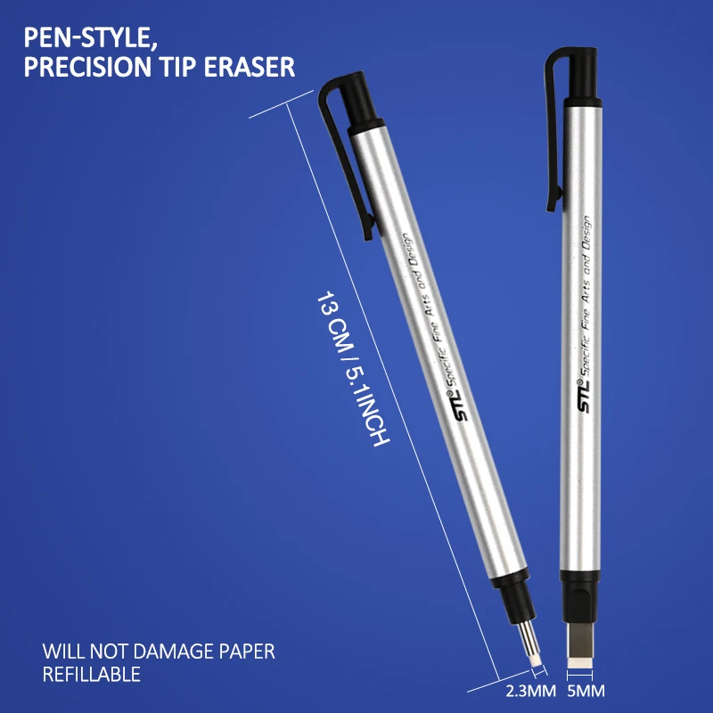 Eraser Pen Eraser Mechanical Highlighting Round Square Refillable Pen Sketching Art School Stationery