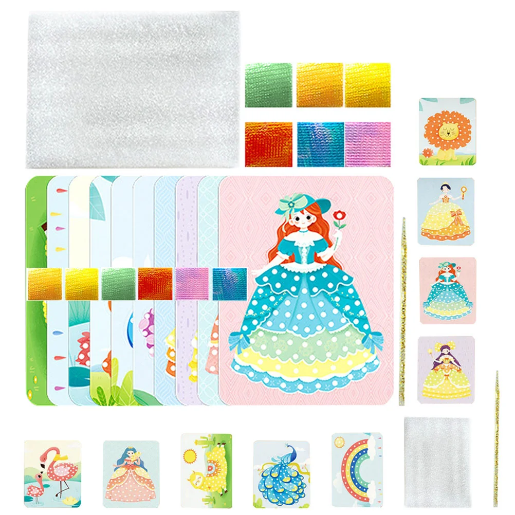 

2 Sets of Fabric Art Crafts DIY Drawing Boards DIY Poking Drawing Material