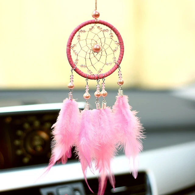 Dream Catcher Auto Hängen Ornamente Feder Auto Spiegel Anhänger Auto  Zubehör Für Mädchen Hause Auto Innen Decor Auto Anhänger - AliExpress