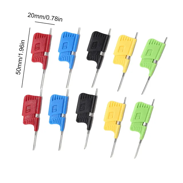 10pcs/set SDK08 Test Clips with Jumper Wires IC Test Hook Clips 40V Chip Foot Clip 2A Micro IC Clamp Electrical Testing Clip 6