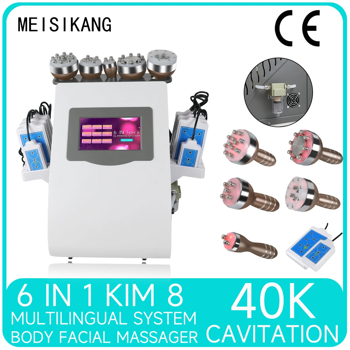 

MEISIKANG 6 In1 40K Radiofrequency Lipo Cavitation Machine Ultrasonic Slimming Equipment Metal Handle Probes Kim 8 Apparatus