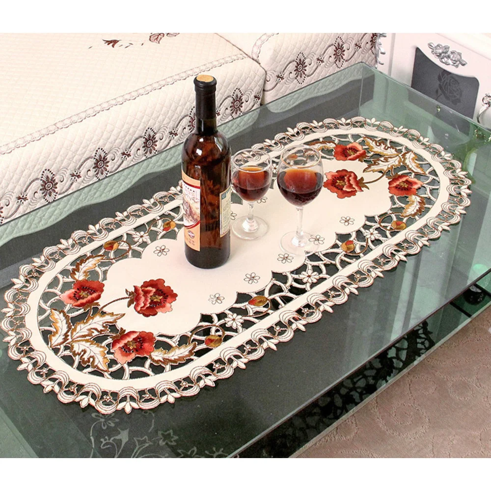 229 nappe en tissu brodé rural de style européen, drapeau de table, nappe de table à manger, coussin de chaise, housse de chaise,_voghion.com