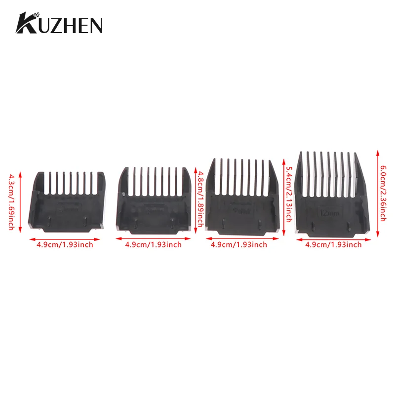 4Pcs 유니버설 컷 클리퍼 제한 빗 가이드 부착 크기 이발사 교체 (3mm,6mm,9mm,12mm)