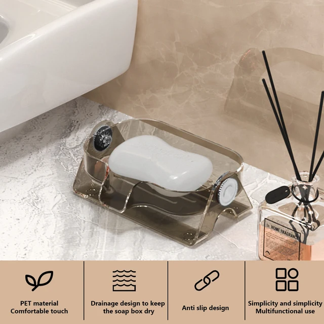 Új Elterelés Szappanos Edény Doboz Hordozható Csatorna Szappantartót Tok Állítható Divatos Lyukasztás Nélküli Wc Mosó Szappan Tálca Fürdőszoba Állvány - Image 2