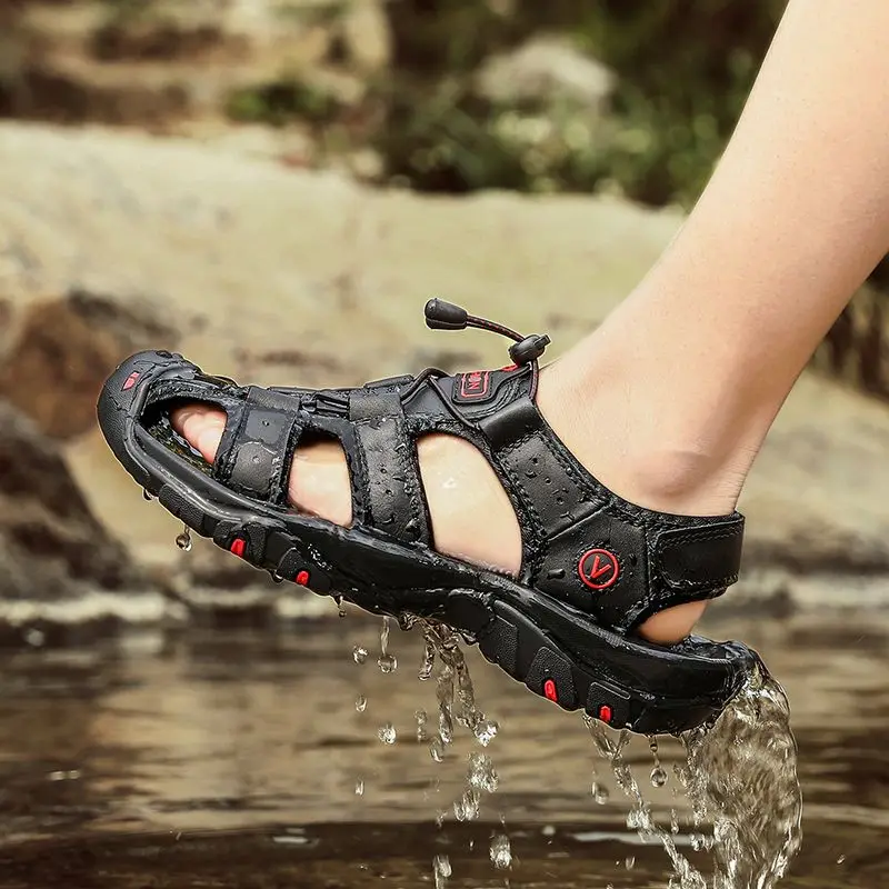 Flat Male Shoe Breathable Daily Use Beach Men's Sandal Casual Luxury Adult Trend Summer 39 Designer