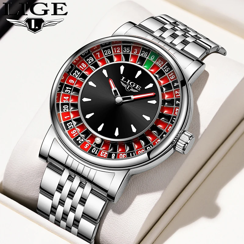 LIGE Sports Watch Men Fashion Top Brand Luxury Creative Game Dial Design Quartz Men Watch Stainless Steel Waterproof Chronograph