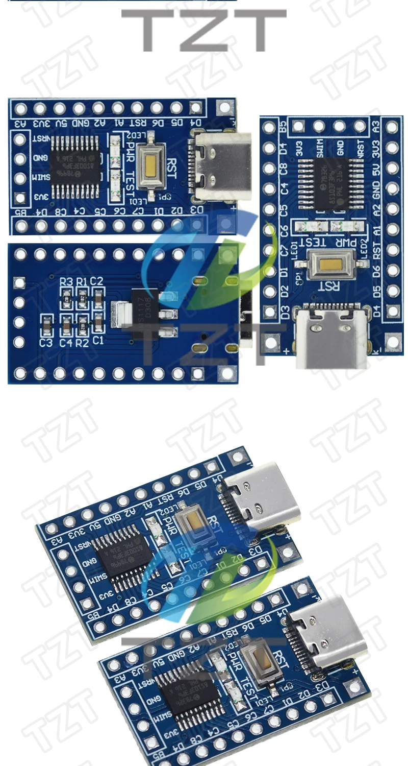 1/3 Stück STM8S003F3P6 STM8S103F3P6 Systemplatine TYPE-C STM8S STM8 Entwicklungsboard Minimale Kernplatine für Arduino STM DIY KIT TZT – Detail 4