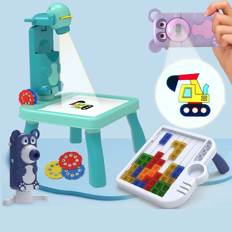 Светодиодный мини-проектор настольная игрушка для рисования светящаяся детей