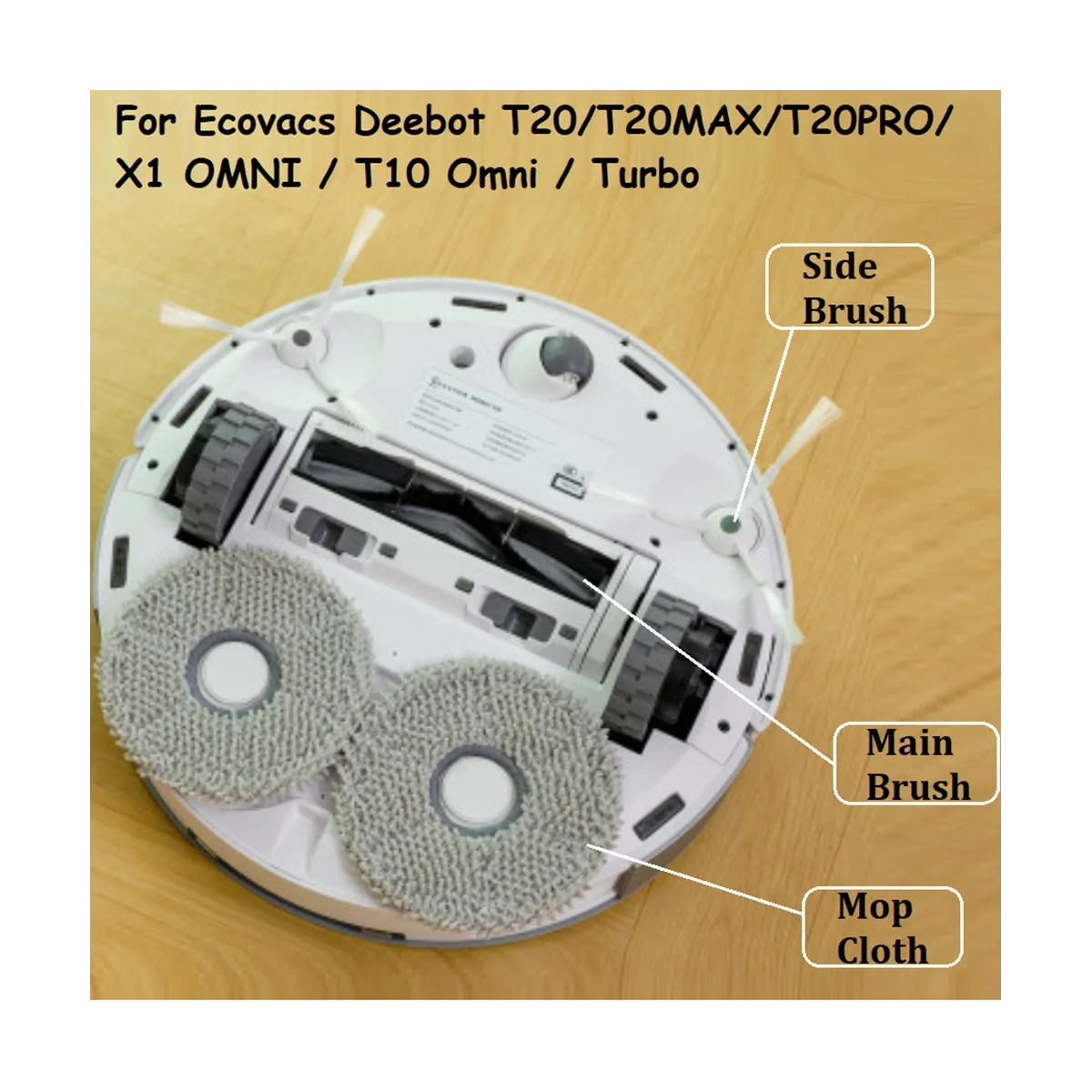 

Комплект аксессуаров для робота-пылесоса Deebot T20/T20MAX/T20PRO/X1 OMNI/T10 Omni/Turbo, основная боковая щетка, 10 шт.