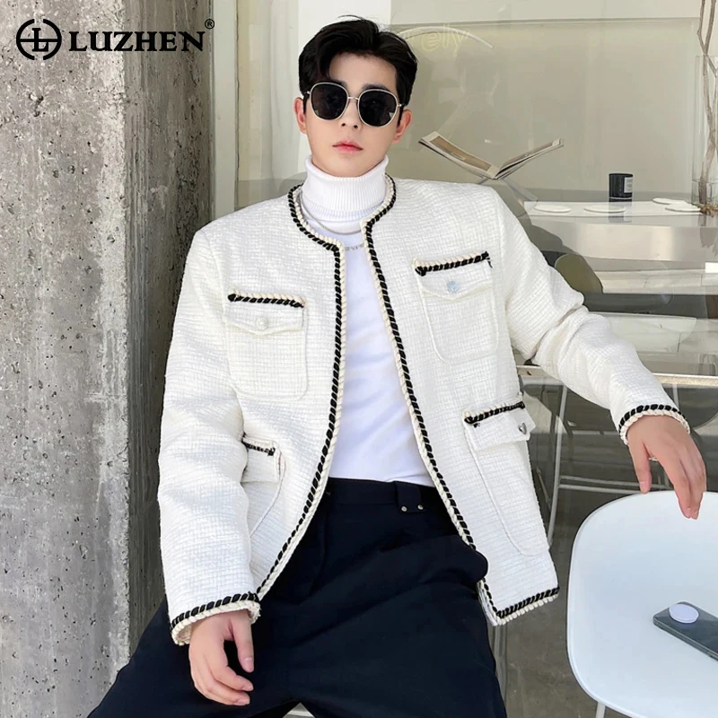 

LUZHEN Trendy Handsome Casual Splicing 2024 New Contrast Color Design Jacket Men's Elegant High Quality Fashion Male Coat 2f77fa