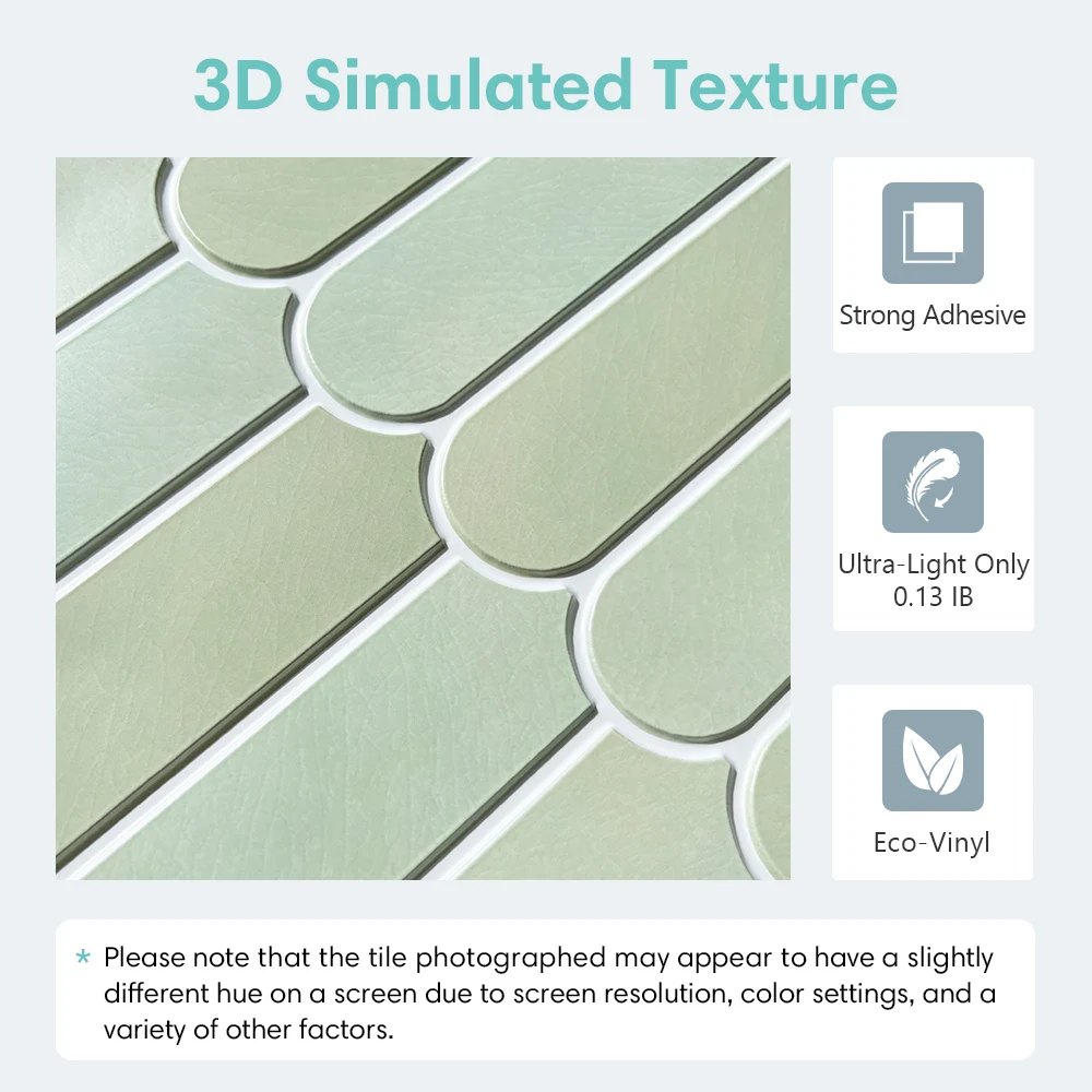 1/10pcs 3D Fish Scale Tile Sticker self-adhesive 3D Green Tile Backsplash for Kitchen Bathroom water mold resistant 30x30cm 3d tile sticker