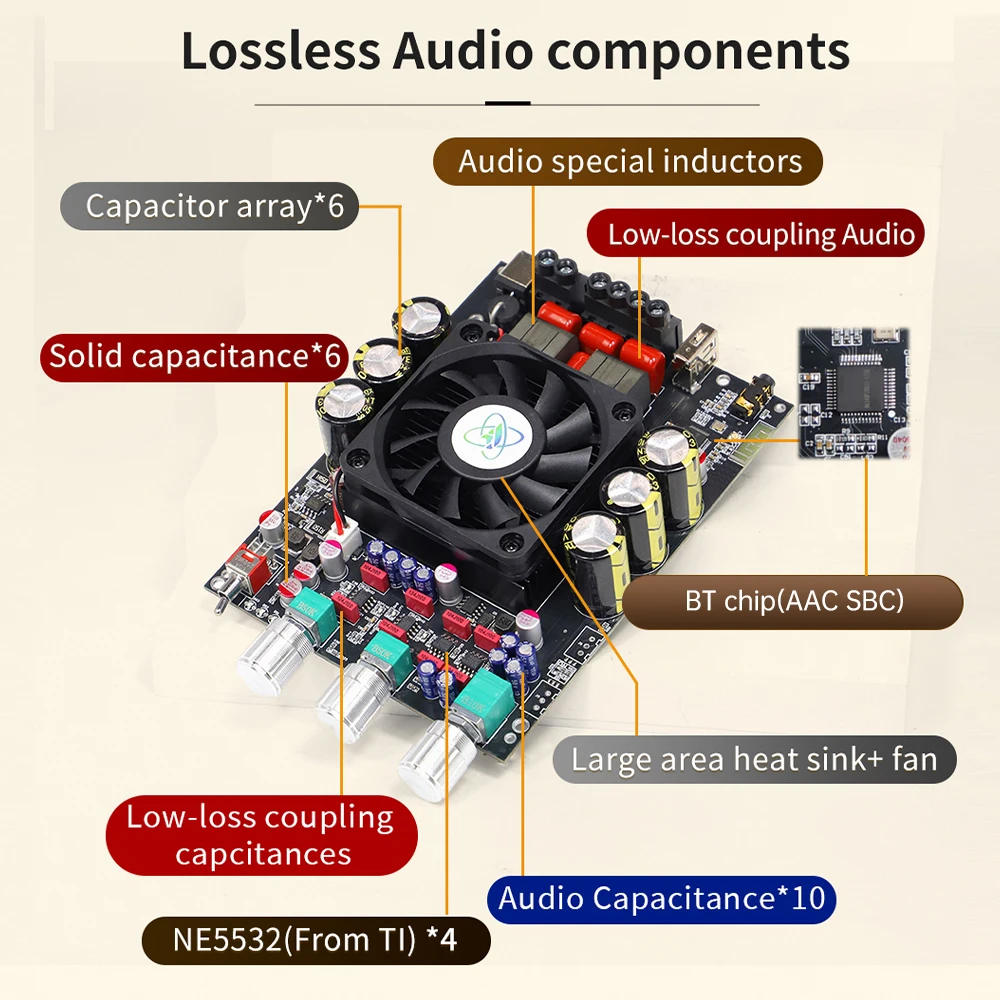 XY-T3002P 300W + 300W BT Stereo Digital Amplifier Board Volume