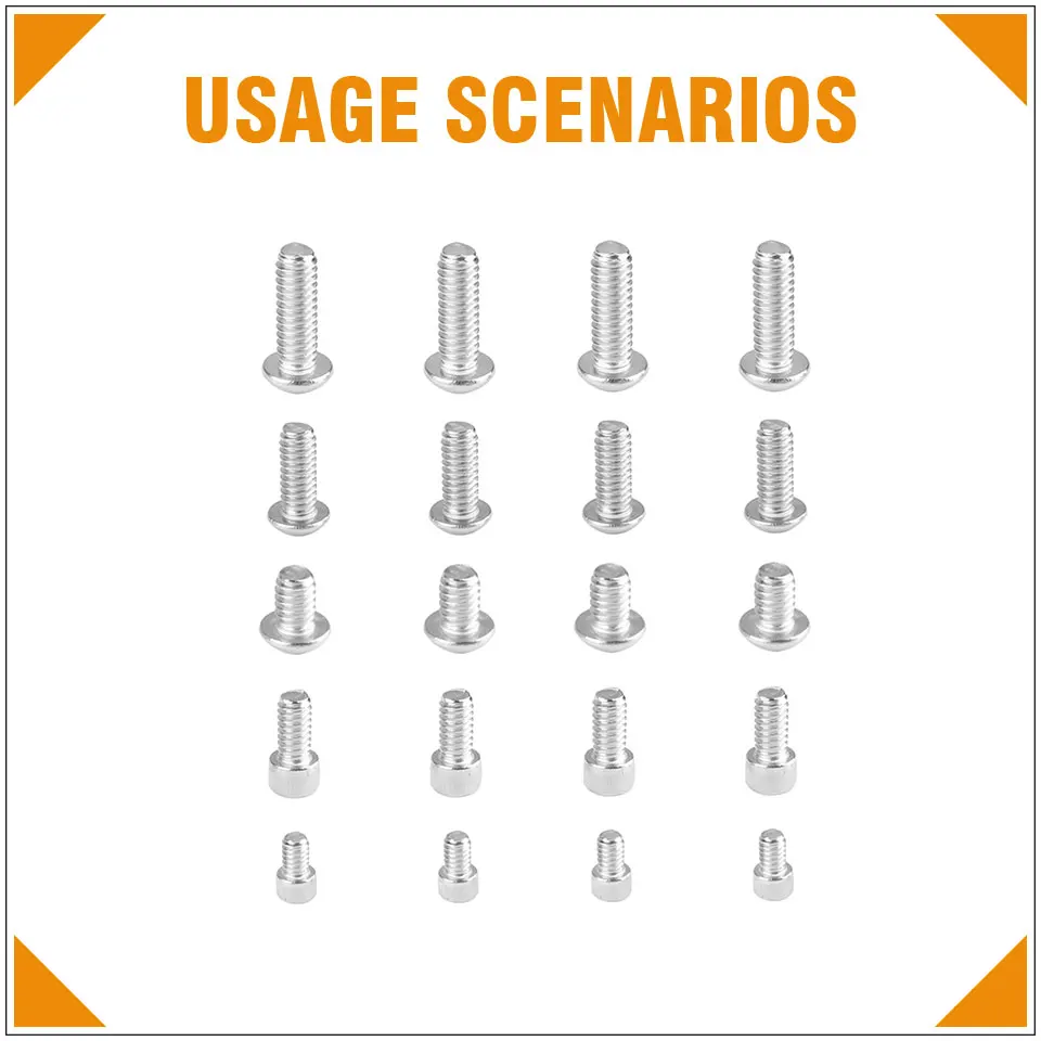 20Pieces Standard 1/4"-20 Hex Screw ( 9mm/13mm/16mm/19mm Thread) For 4.7mm (Cup