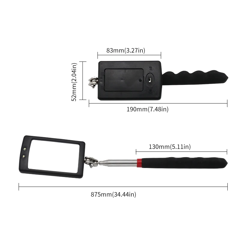 Car Repair Tool Set Telescoping Flexible Head Inspection Mirror Car Bottom With Light Adjustable Detection Mirror Magnification Inspection