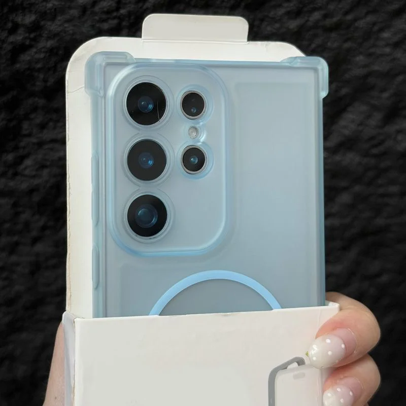 Matte Magnetic Translucent Soft Case with Four-Corner Airbag Protection