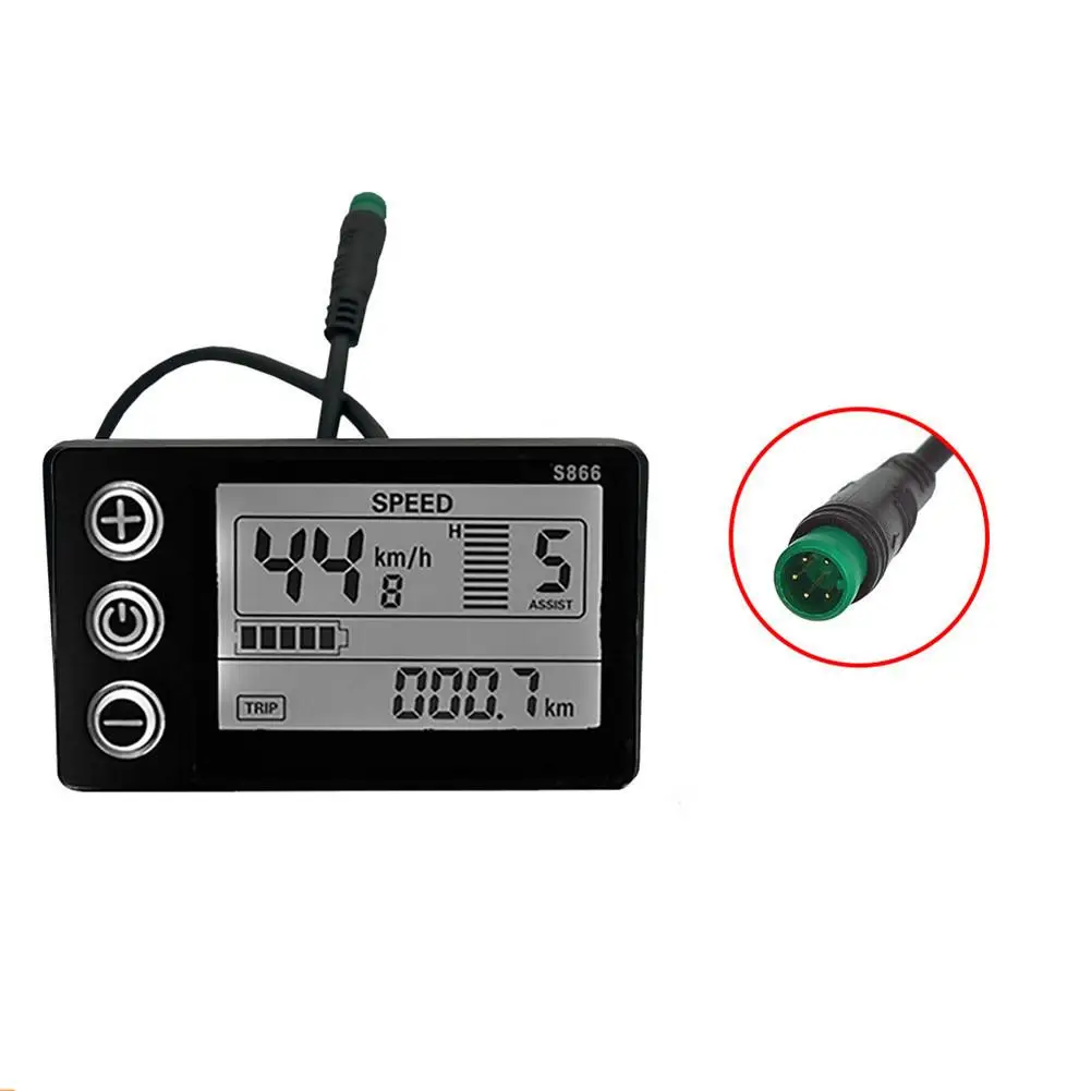 New Arrival Electric Bike Smart Meter Waterproof Plug Electric Scooter E-bike MTB Speedometer LCD Display Bike Remodel Tool