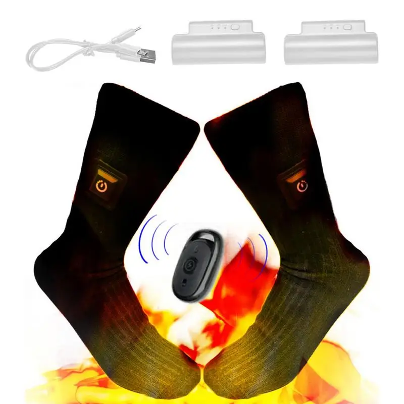 

Моющиеся носки с электроподогревом, USB, с батареей 2200 мАч и пультом дистанционного управления