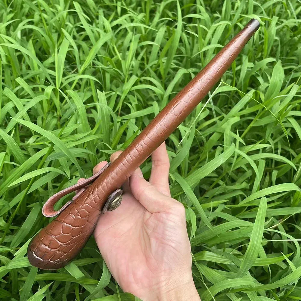 29.9 cm Fixed Blade Knife Scabbard Embossed Cowhide Cover Leather Sheath  Camping Knife Case Hunting Holsters with Belt Buckle 5