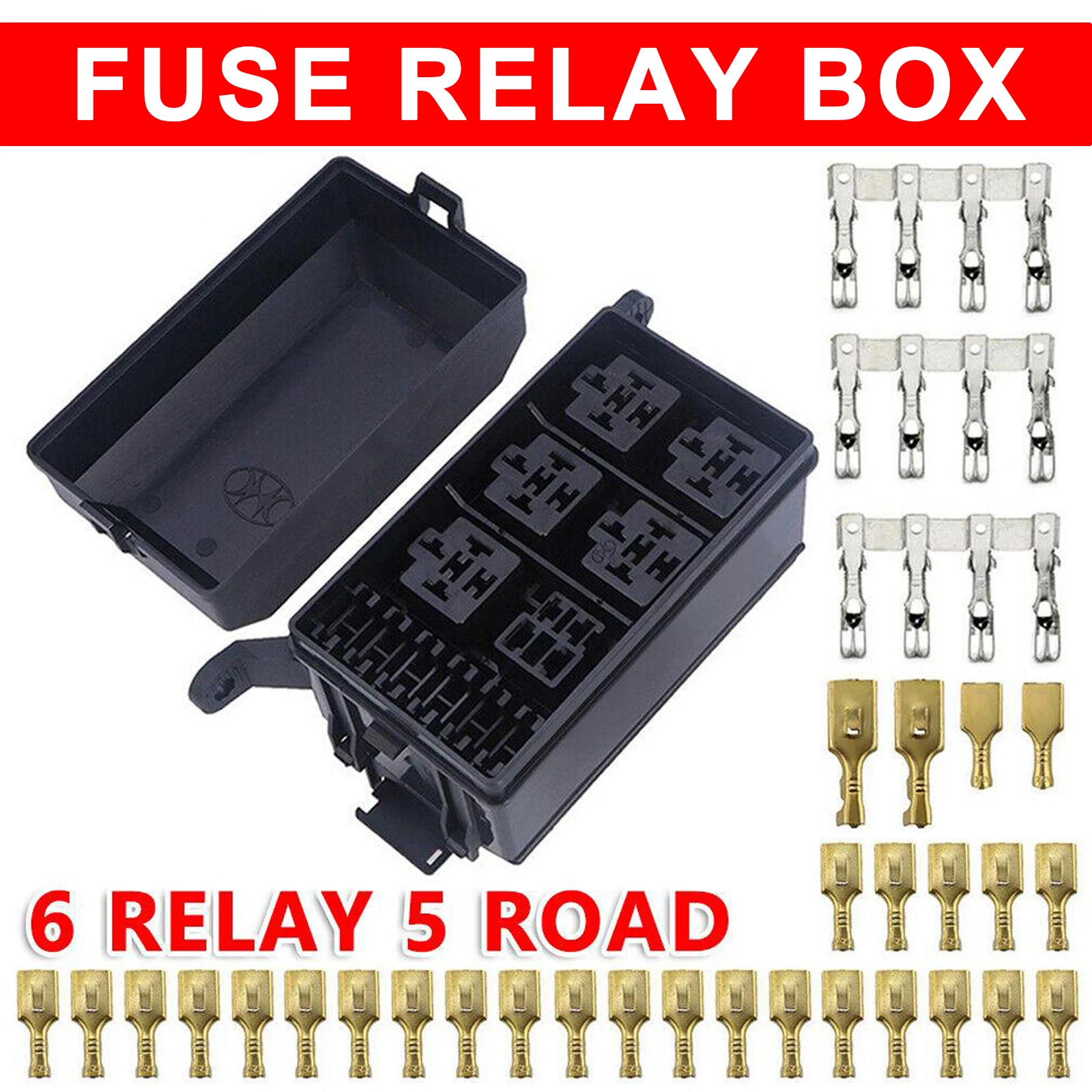 12-Slot Relay Fuse Block Holds ATC/ATO and Relays Fuses Box with  Terminals for Auto Truck Marine Boat Engine Bay Universal AliExpress