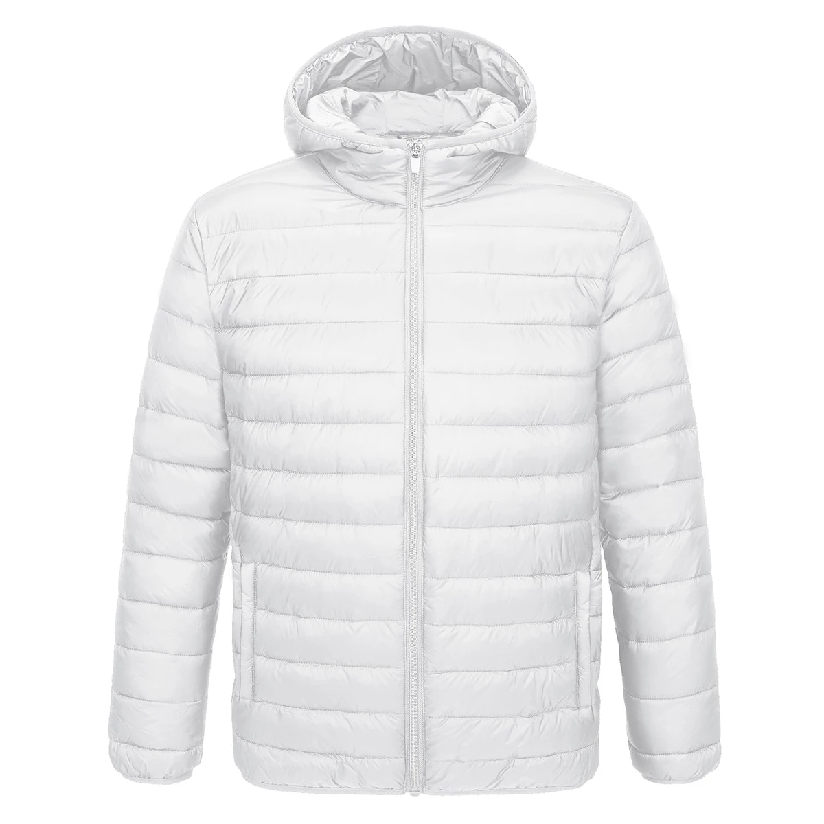 TACVASEN erkek Kapşonlu Balon Ceket Su Geçirmez Kapitone Sıcaklık Ceket Sonbahar Kış Hafif Rüzgarlık Kar Kayak Yürüyüş