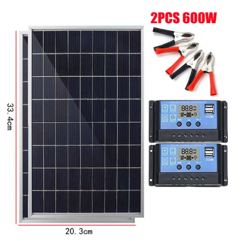 ตัวเลือกสินค้า แผงโซลาร์เซลล์ 300W 12V ชาร์จไฟได้ USB กลางแจ้ง