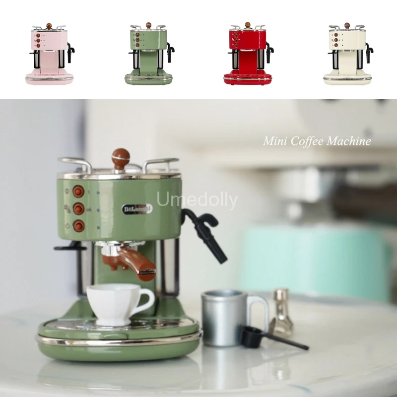 Máquina de café en miniatura a escala 1:6, máquina de café expreso para  casa de muñecas, mini cafetera pequeña para casa de muñecas -  México