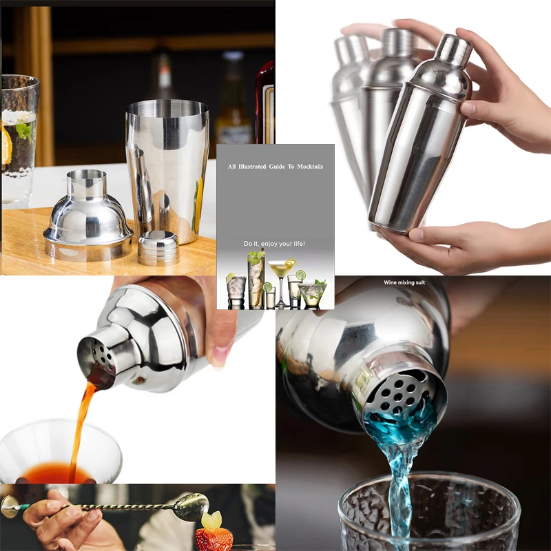 Shaker per cocktail da 350 ml professionale in acciaio inox Martini con filtro da barista integrato per bar e casa