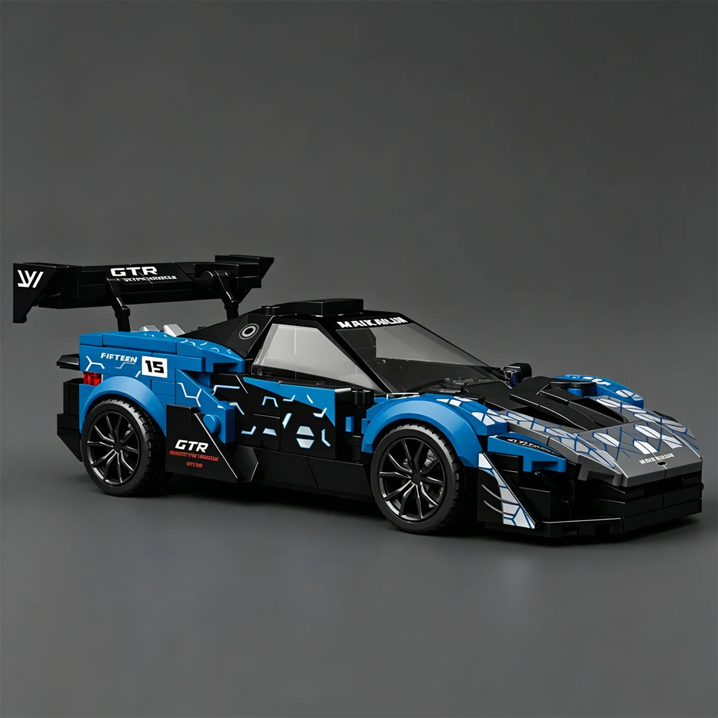 City Series Supercar EVO Building Blocks P1 Race Car Model Toy Small-Scale Car Model Luxury Car Blue Storm