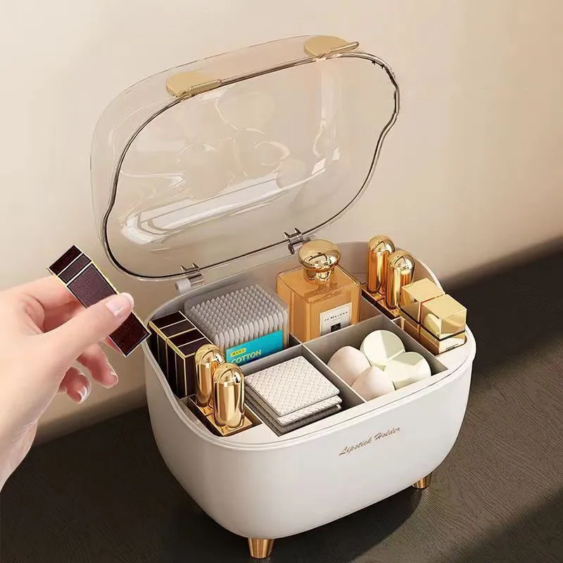 Lipstick Holder Organizer with Lid Clear Acrylic Lipstick Display Stand Container Dustproof Beauty Makeup Organizer for Cosmetic 3