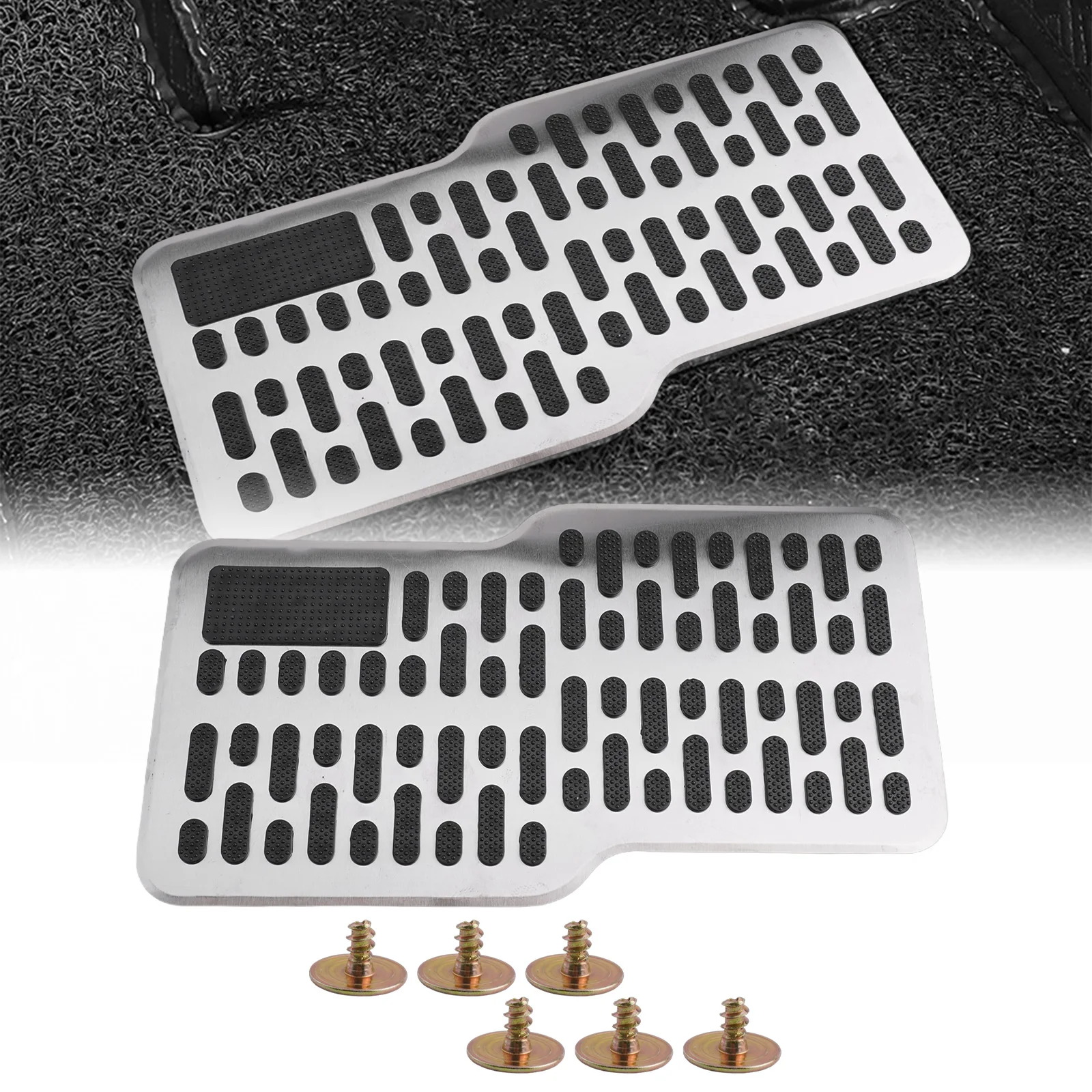 Car Foot Pedal Heel Pad Stainless Steel Non-slip Heel Pad Car Foot Rest Pedal Plate Floor Repair Protective Mat